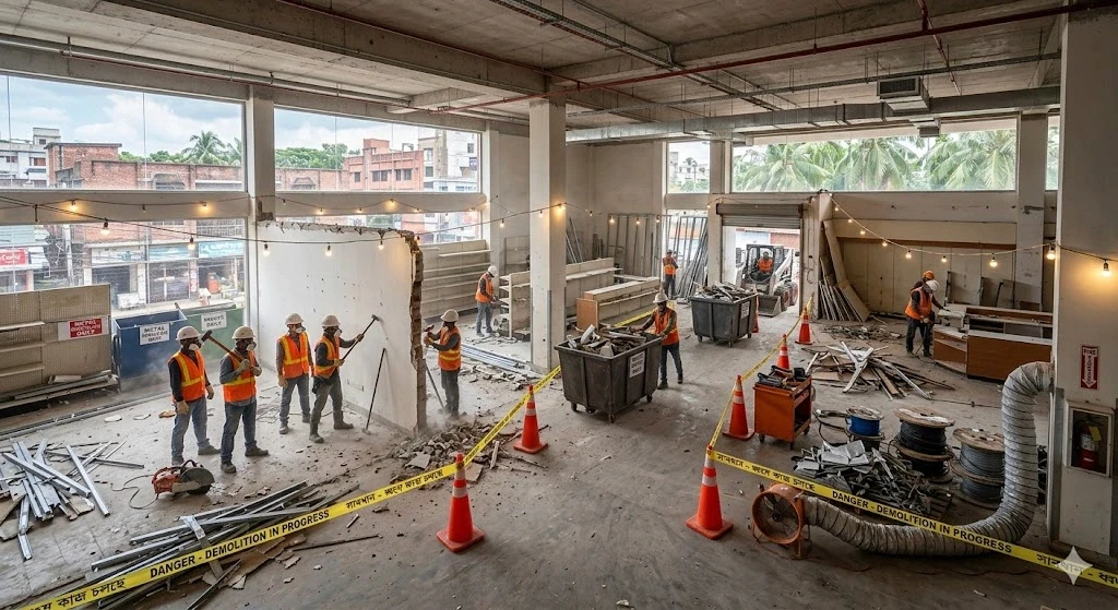Commercial flooring installation in a Fort Lauderdale office and retail space — Planet Construction FL
