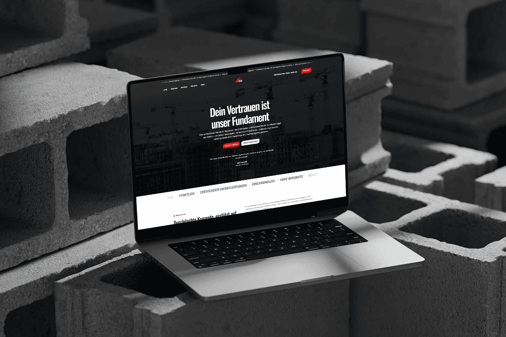 ÖS Bau Mockup auf Ziegeln