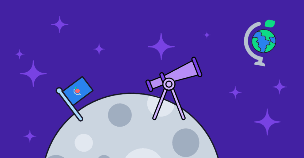 telescope on the moon looking back at earth
