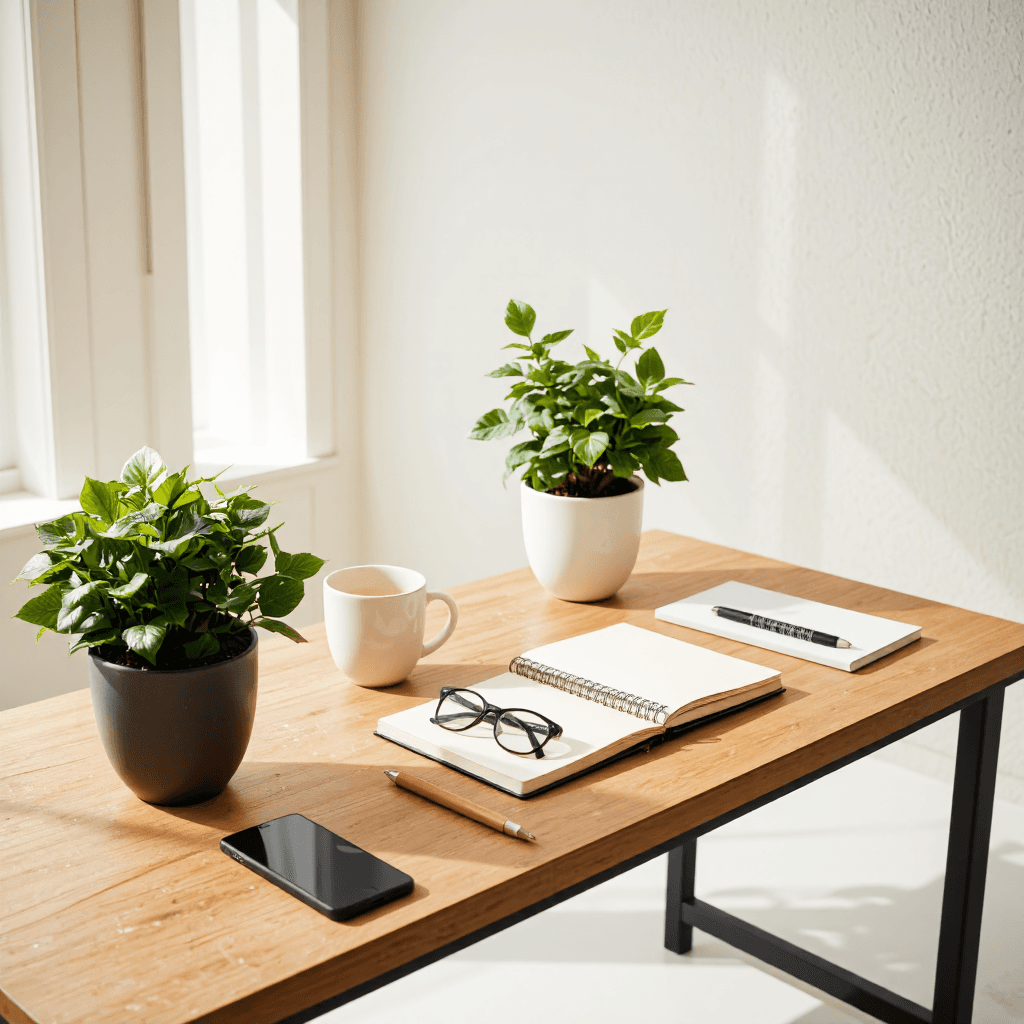product photography of Desk setup