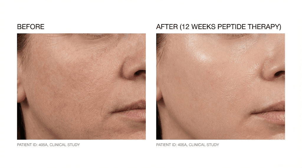 Peptide therapy skin improvement before and after comparison