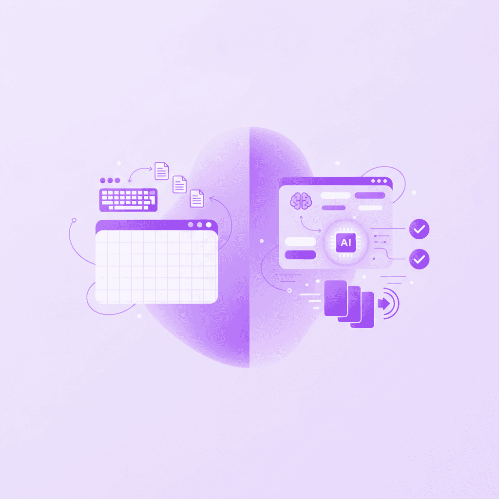 AI quiz generation process on Penseum compared to manual flashcards