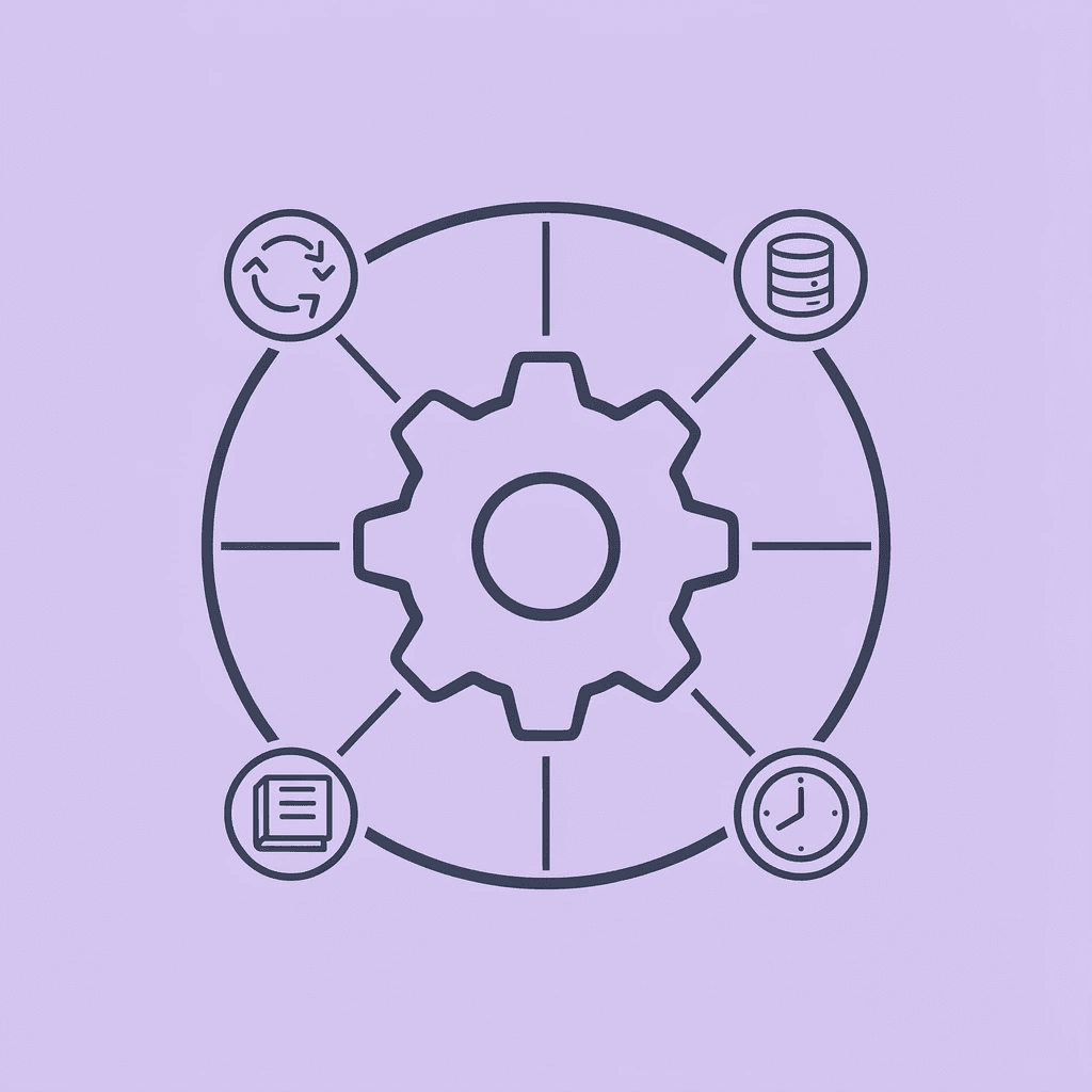 Central hub showing Airtable connected to Slack, email, support tickets, and project docs