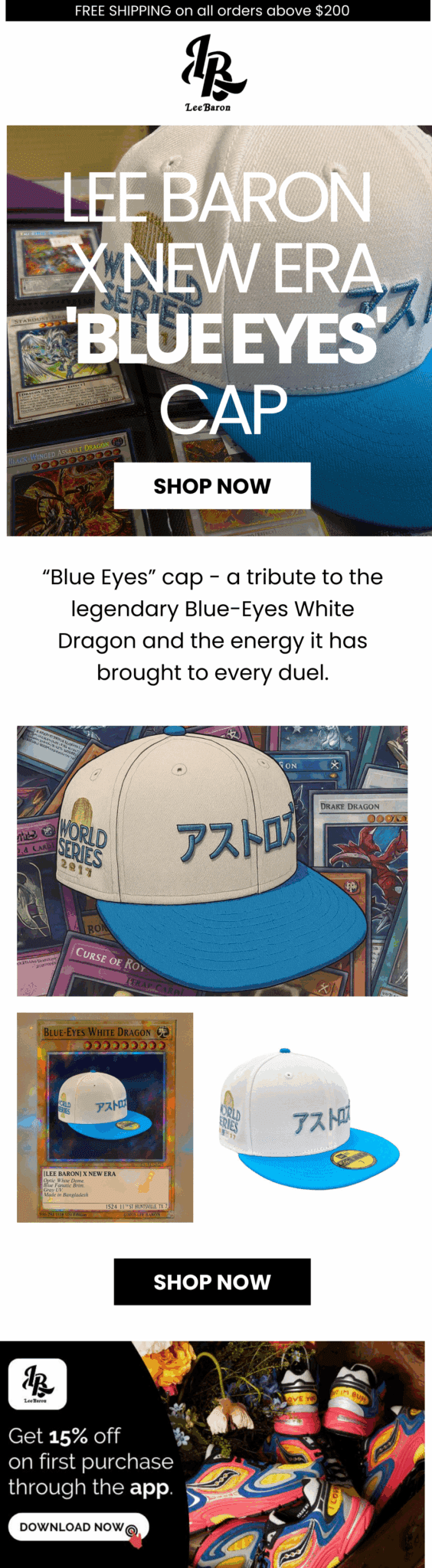 Lee Baron's - the sneaker store's - email design by Retain Marketing