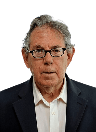 A portrait of an older man with gray hair, wearing black rectangular glasses, a dark blazer, and a white collared shirt. His serious expression and formal attire give the image a scholarly and authoritative feel, suggesting a professional or academic background. The well-lit background adds a modern touch to the portrait.