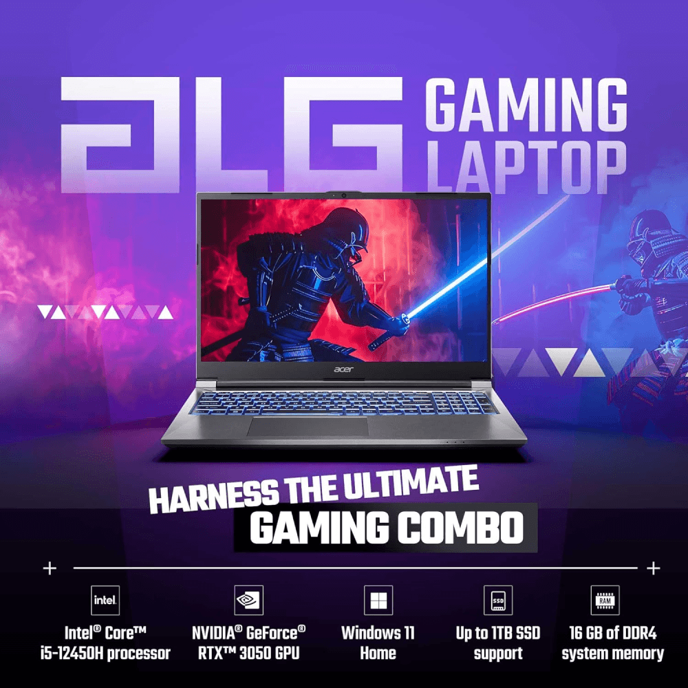 Acer ALG Gaming Laptop 12th Gen i5, 16GB RAM/1TB SSD/6GB RTX3050 Graphics