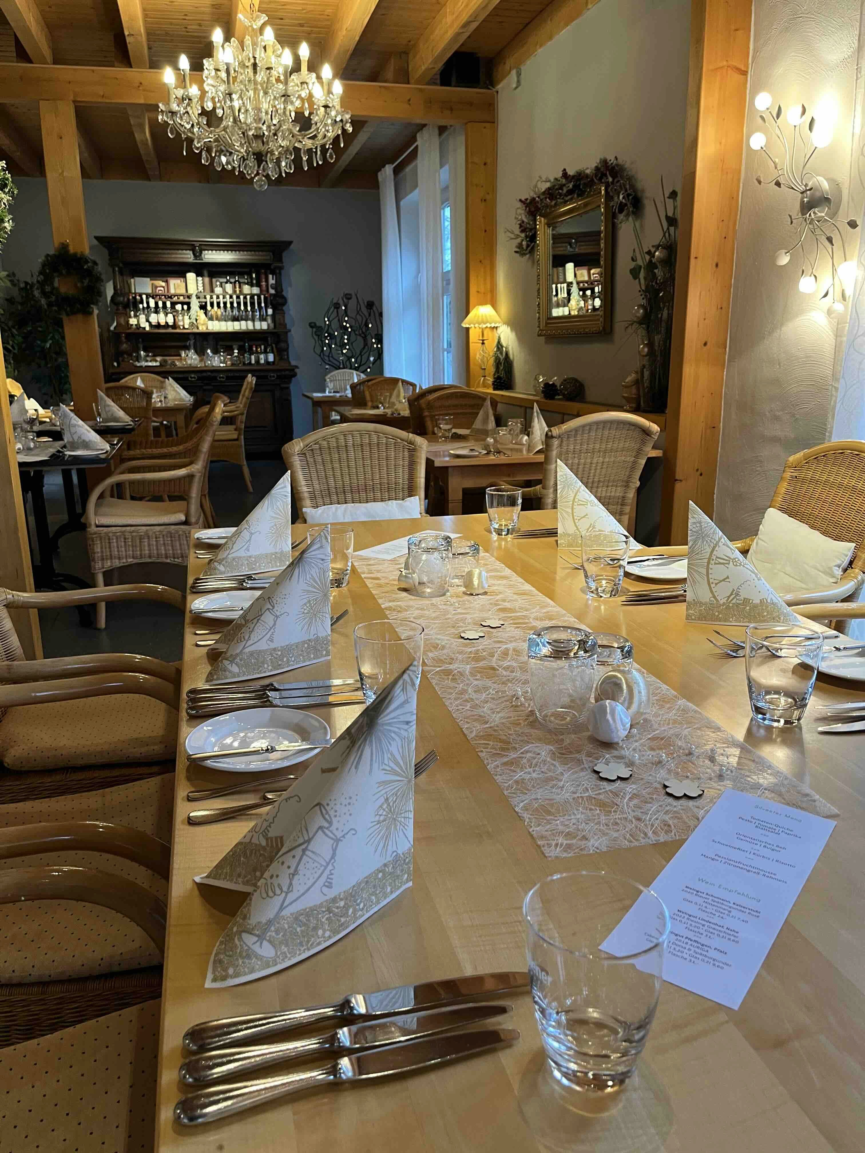 Restaurant ein Gedeckt für Silvester