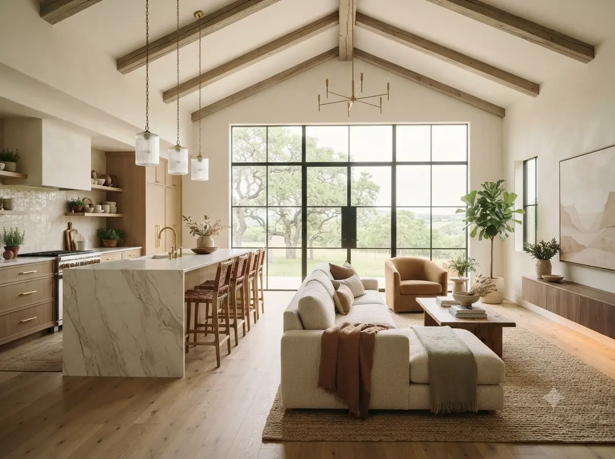 brown and white couch beside window