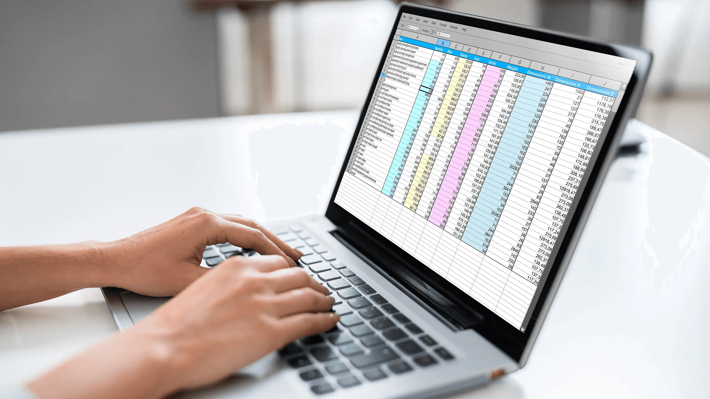 Person editing spreadsheet - Google Sheets for Accounting