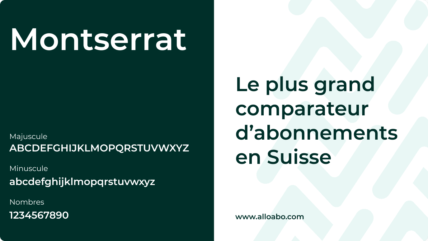 Police d'écriture et exemple d'utilisation de l'identitlé d'Alloabo