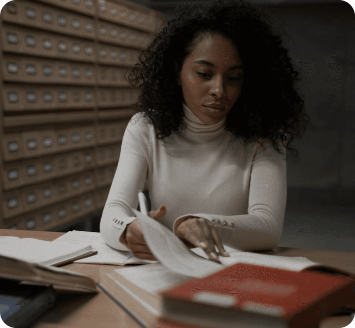 black woman reading a book
