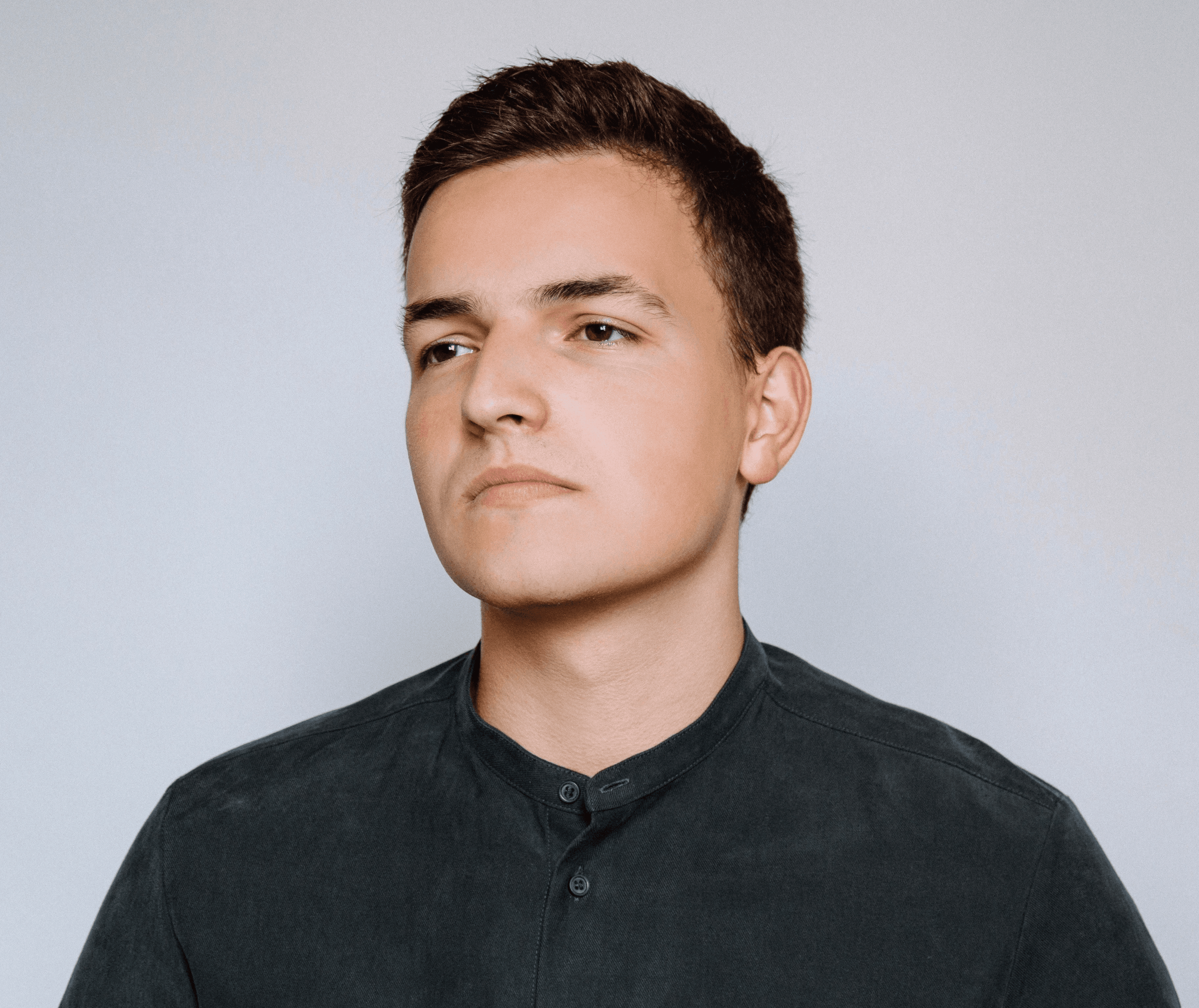 man in black button-up shirt