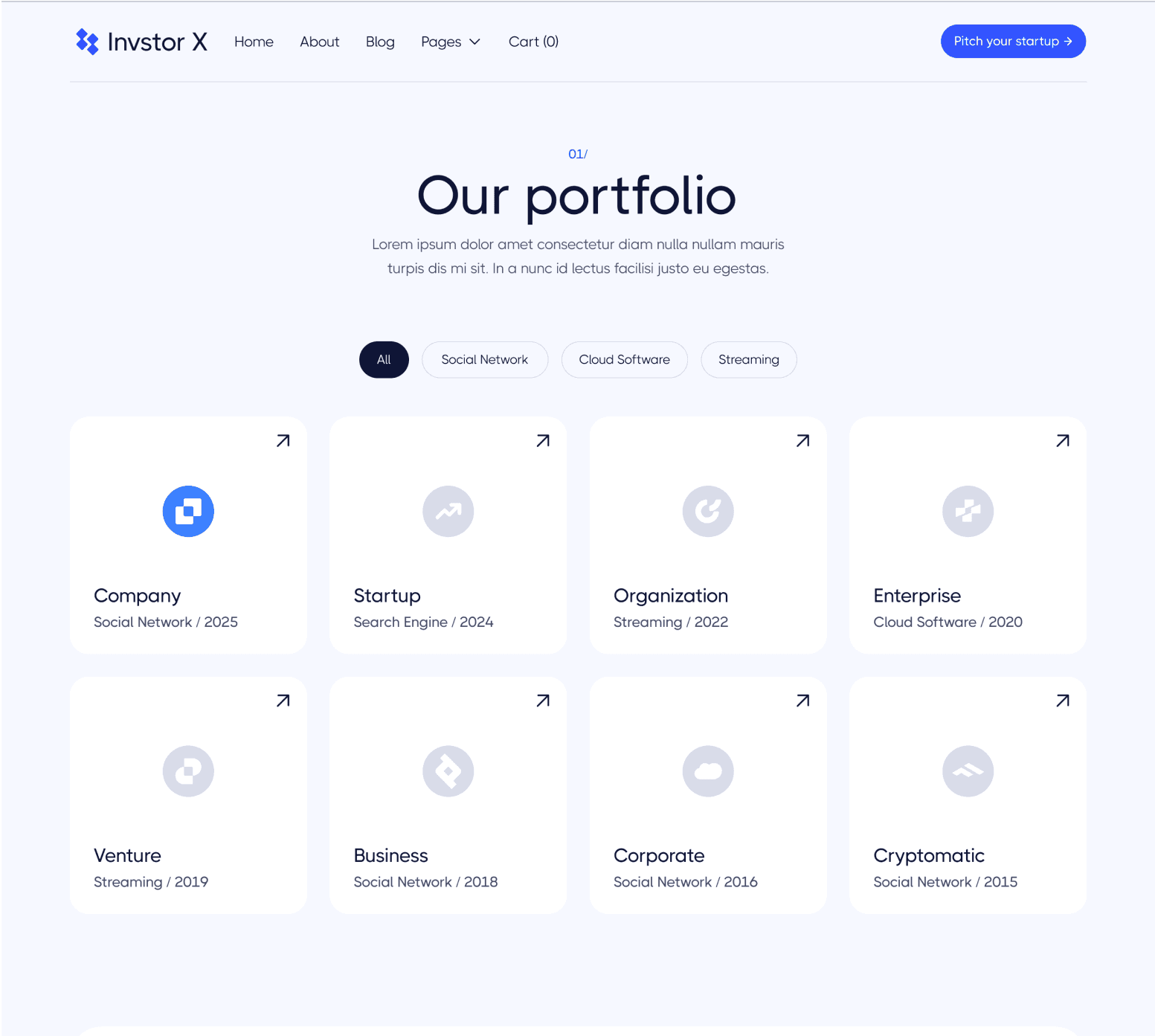 Invstor X - Portfolio V3 Page - Investment Firm Framer Template