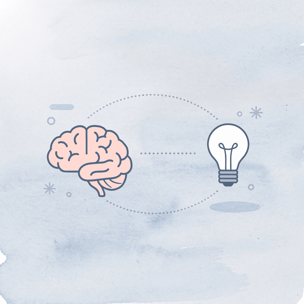 Human brain connected to AI robot representing human-AI collaboration
