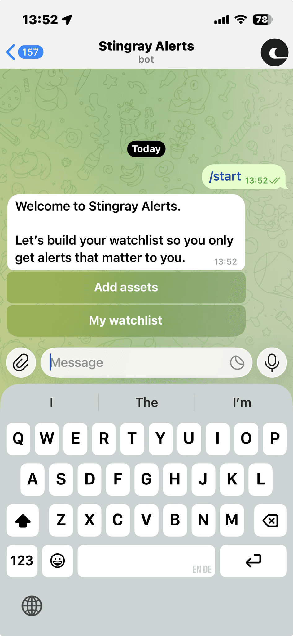 Product screenshot showing the onboarding flow