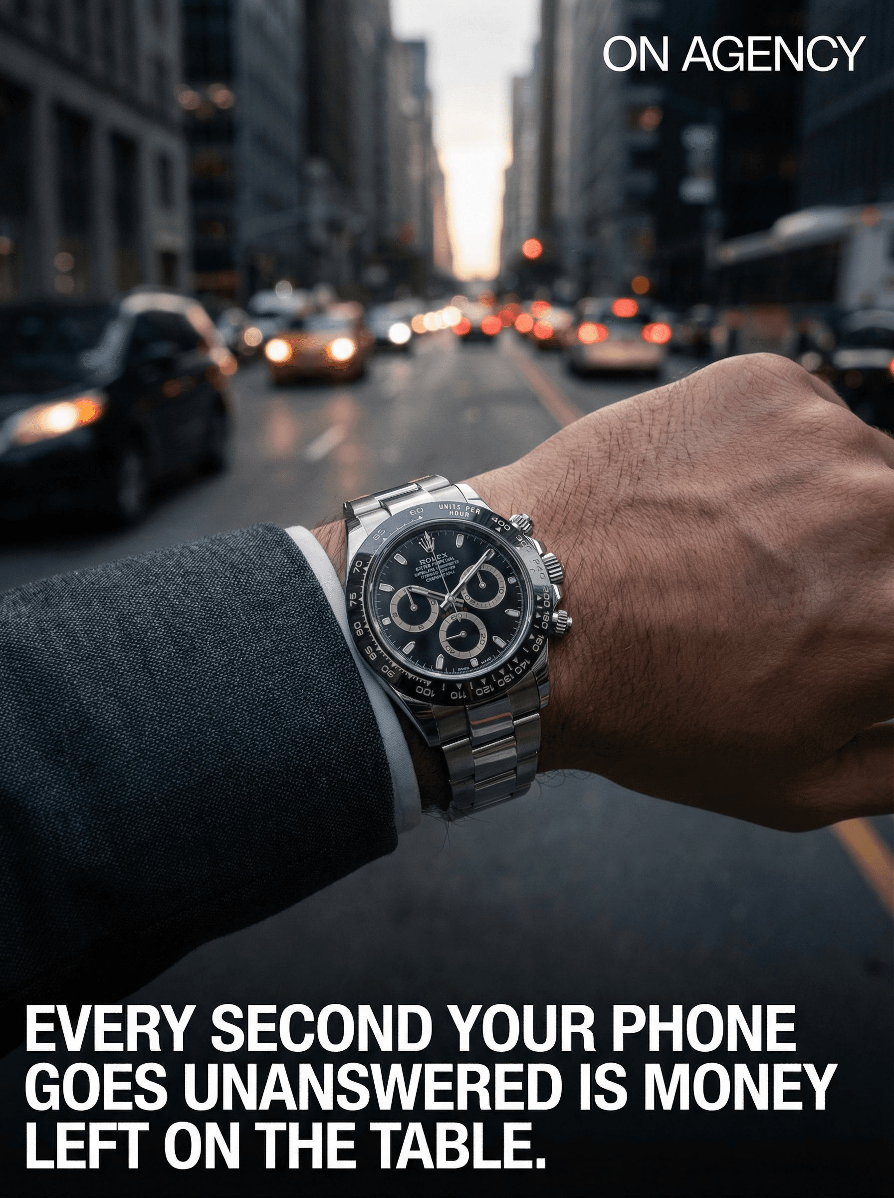 Rolex showing the time