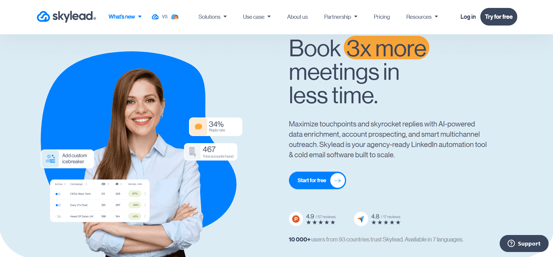 Skylead AI LinkedIn automation and cold email tool