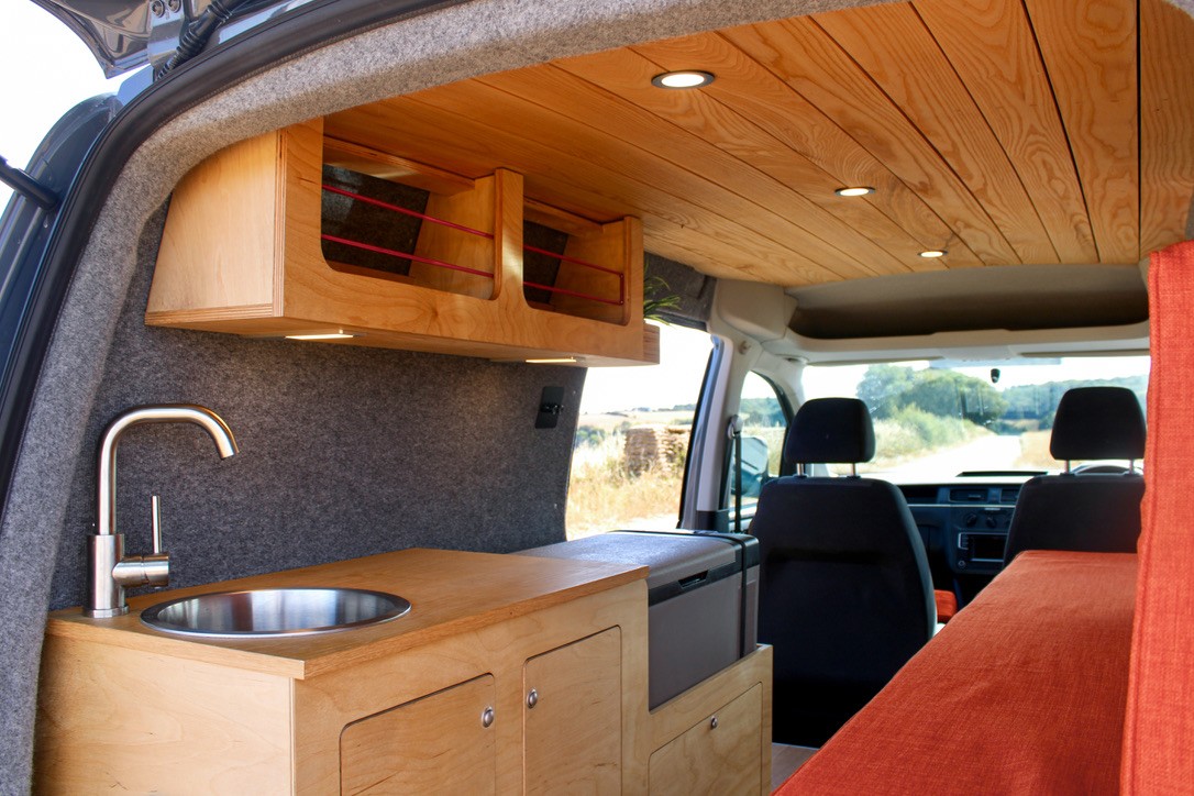Grey Volkswagen Caddy Maxi campervan