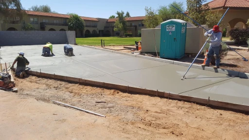 Concrete flatwork finished by the Silva Diversified Construction crew in Tucson