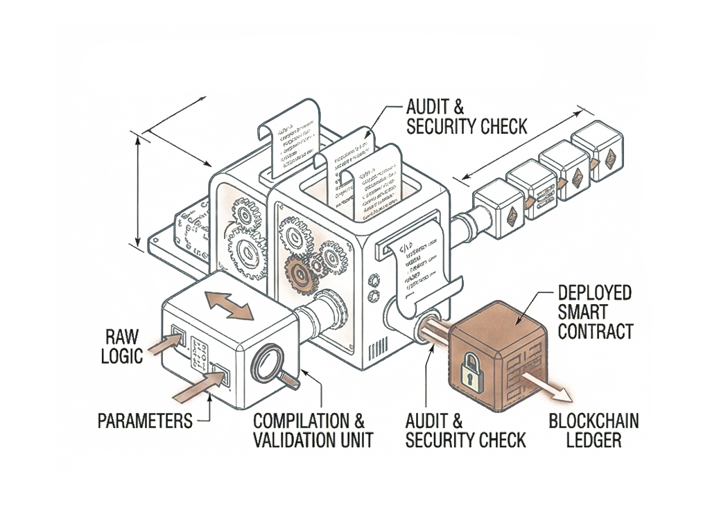 Illustration representing smart contract engineering