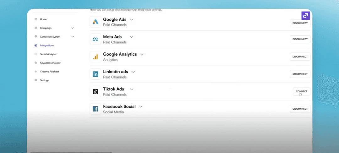 Integrate various media channels