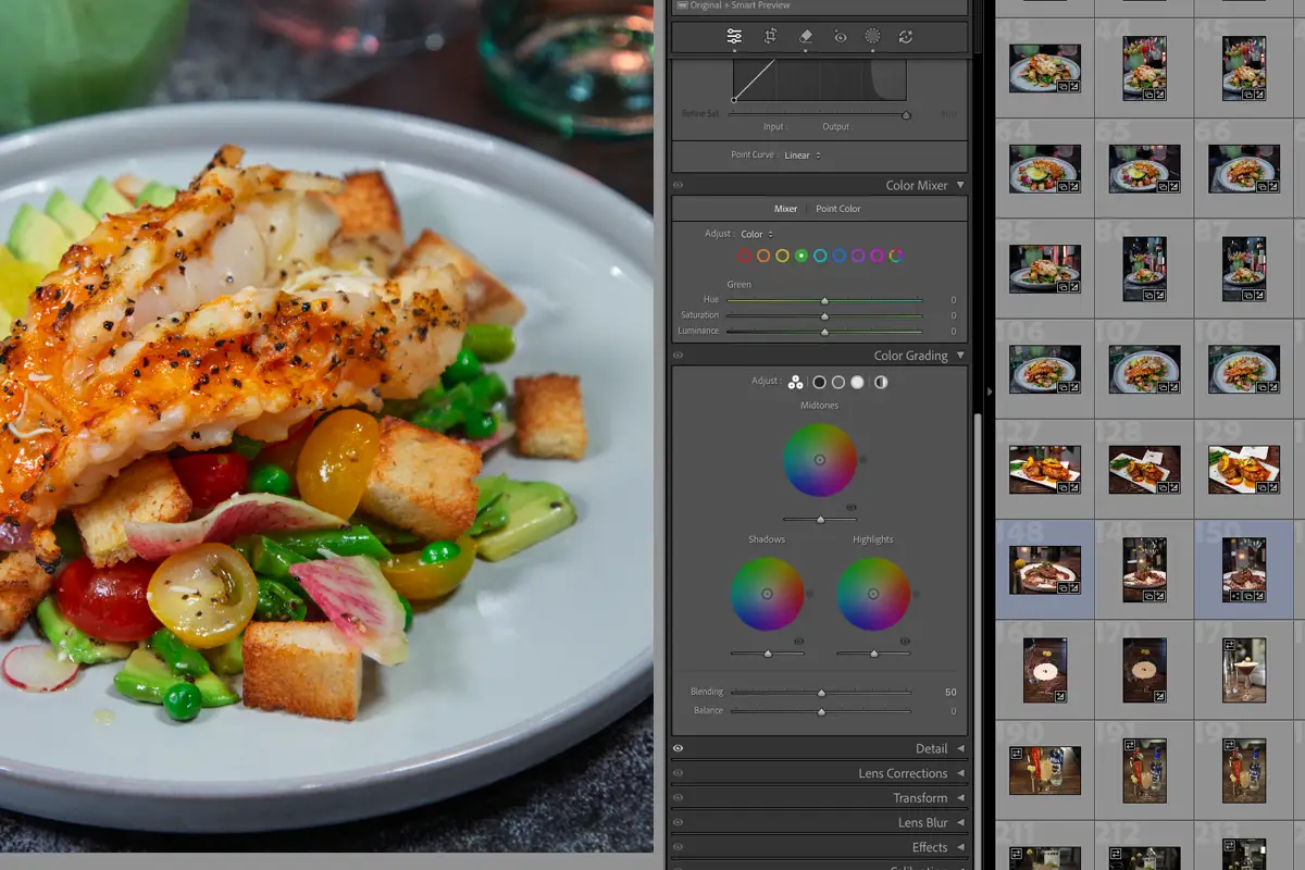Professional food photography featuring a lobster entrée for Salum Restaurant.