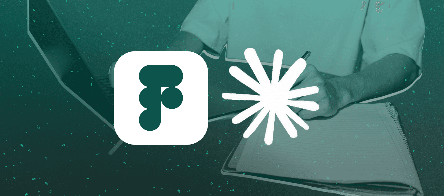 Figma and Claude logos over a designer workspace, illustrating the Figma MCP integration and AI-assisted email design workflows.