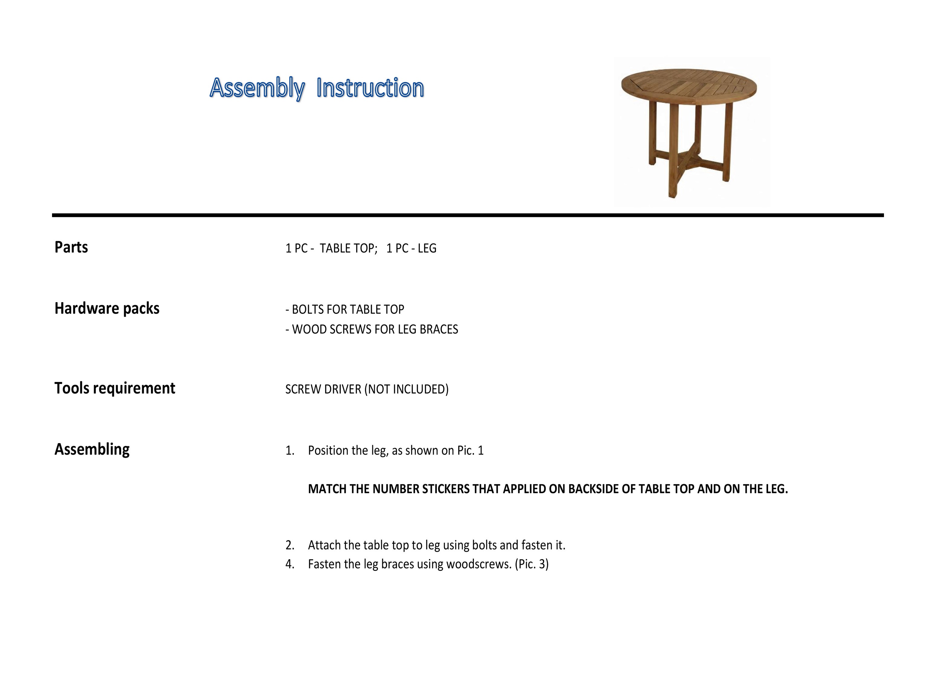 assembly instruction