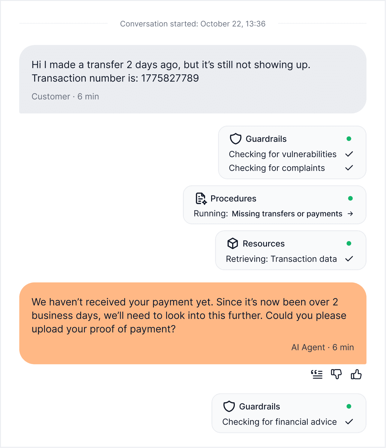 Gradient Labs conversation timeline image
