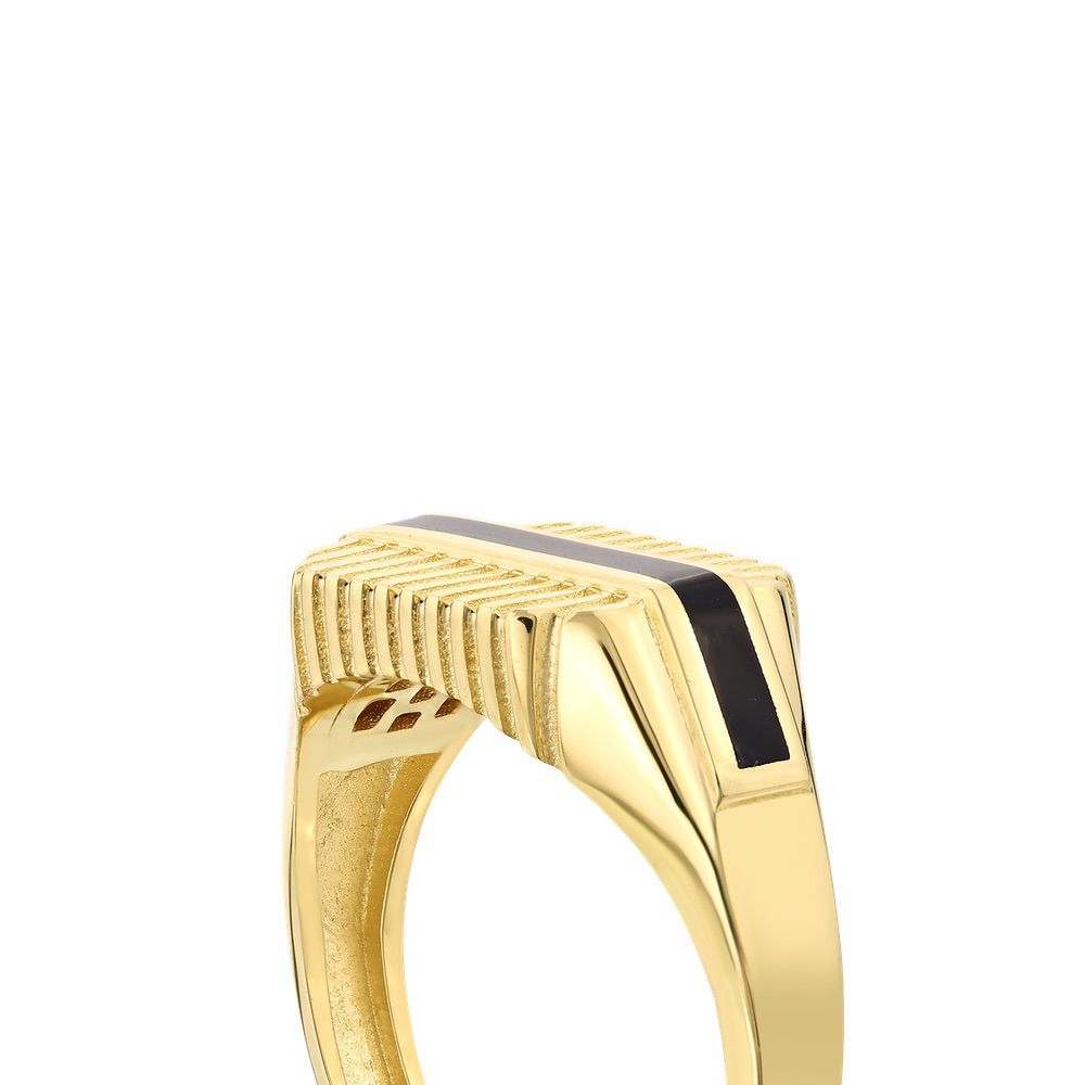 Assos 14 Ayar Altın Modern Tasarım Şık Erkek Yüzük