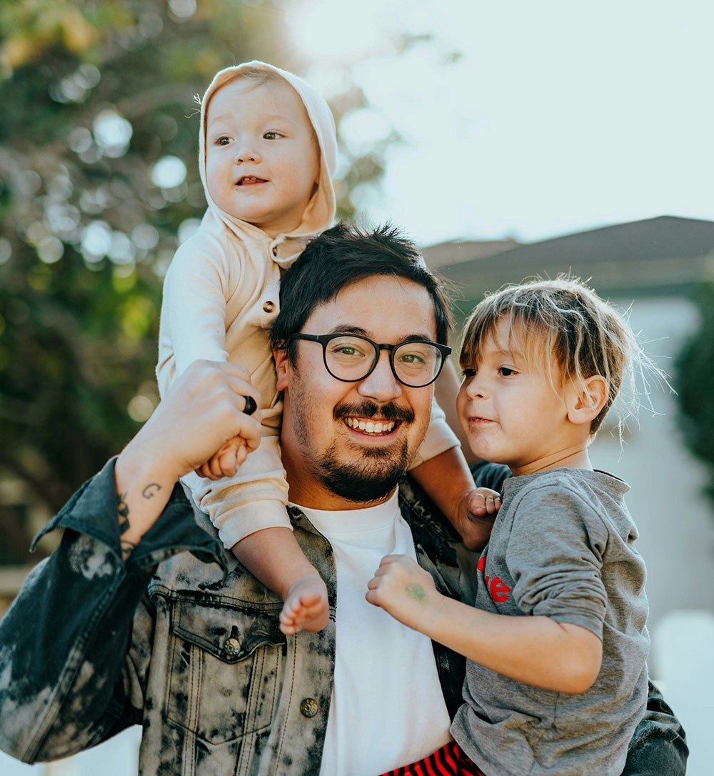 Veteran Father and his children