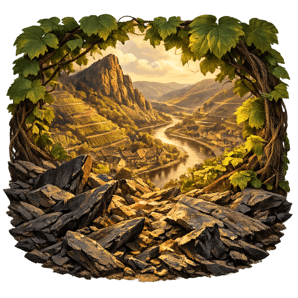 Detailed graphic of the Walporzheim wine region.