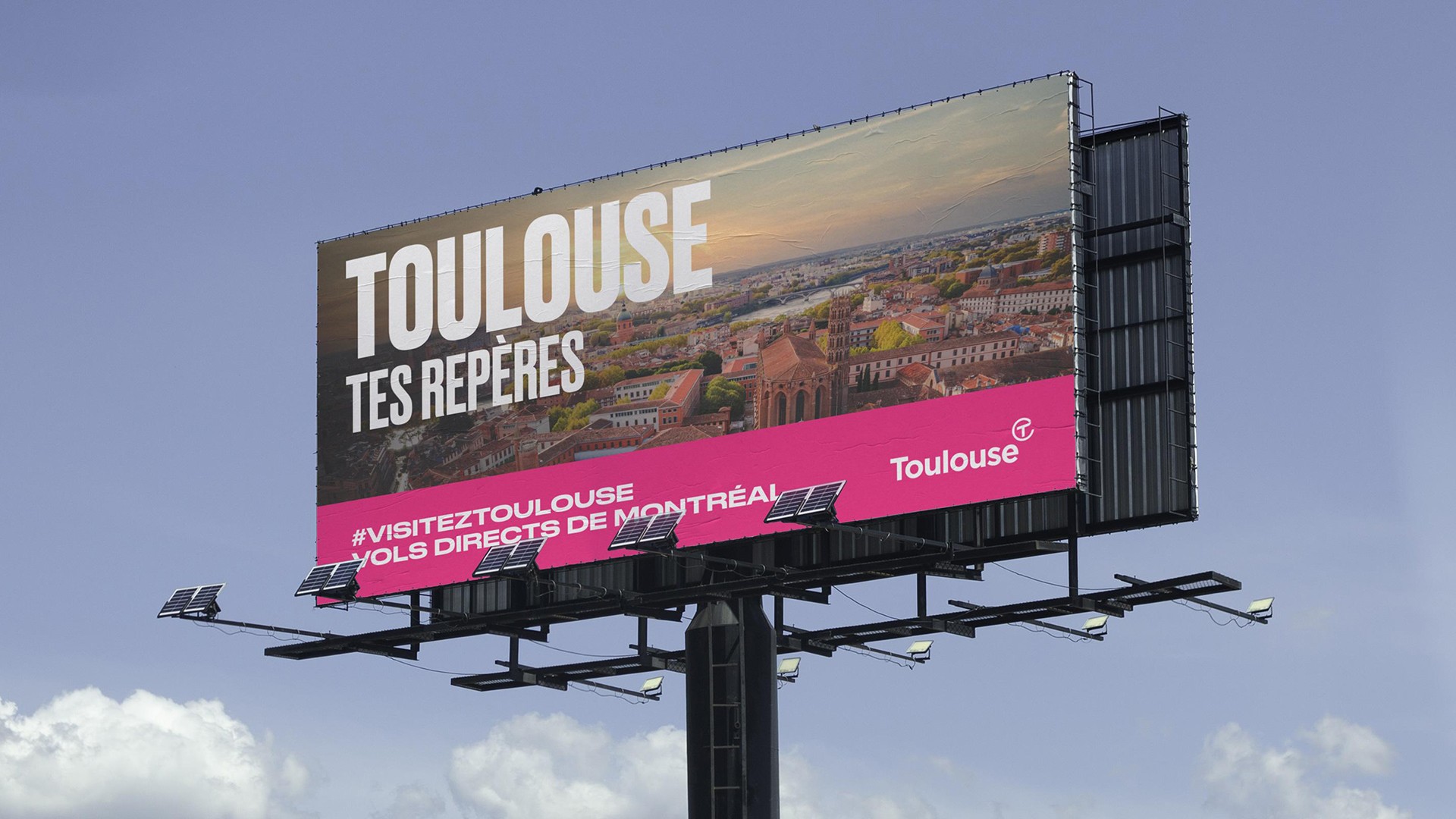 Streetside billboard with flyposters of the Batch.Works brand and illustrations