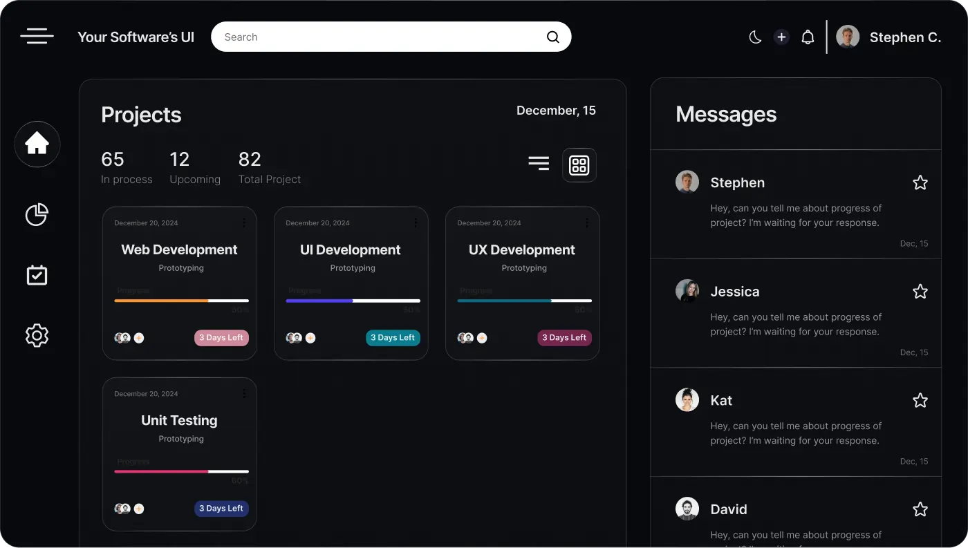 Image of the software user interface