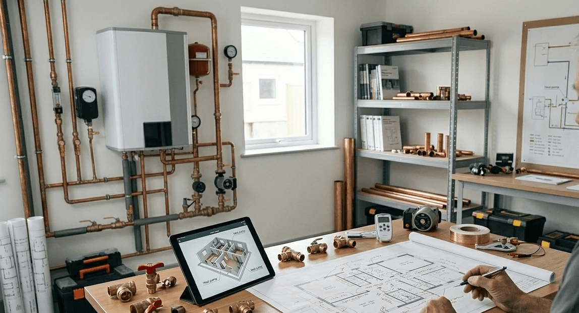 Progettazione di impianto di riscaldamento su planimetria tecnica