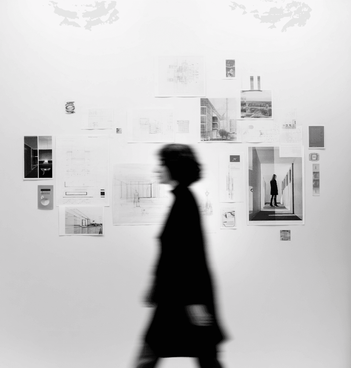 A woman walking in a building