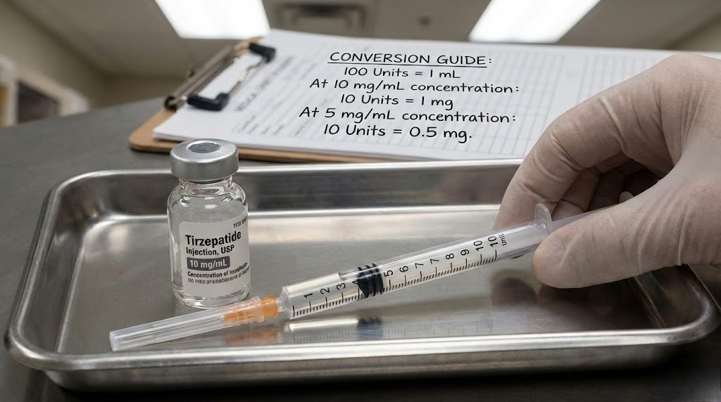 How many mg is 10 units of tirzepatide