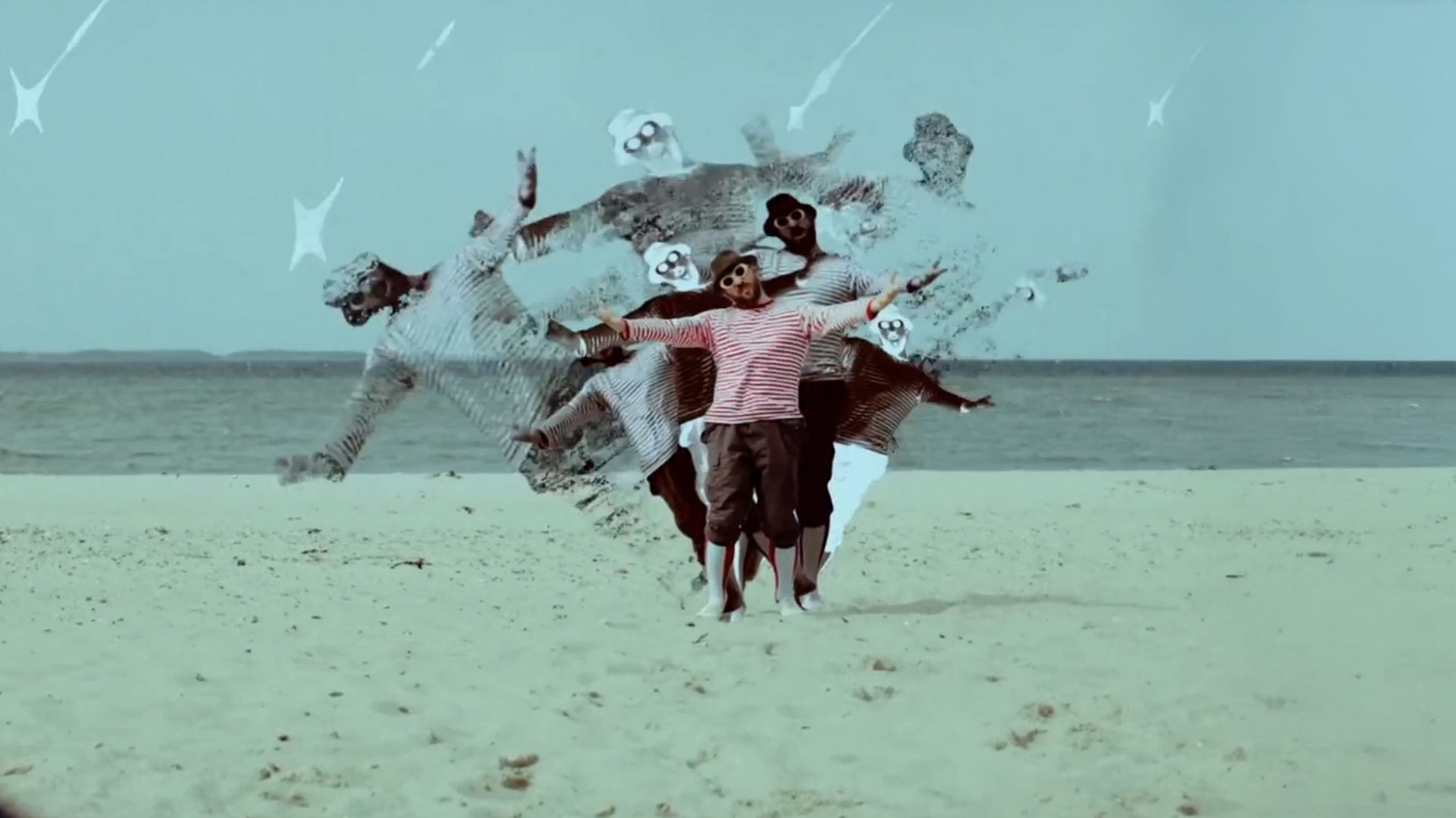 Arnim Teutoburg-Weiß von den Beatsteaks aus dem Musikvideo "Dead Man" mit Overlay Graphics