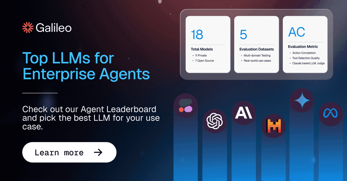 Image: Check out our Agent Leaderboard and pick the best LLM for your use case