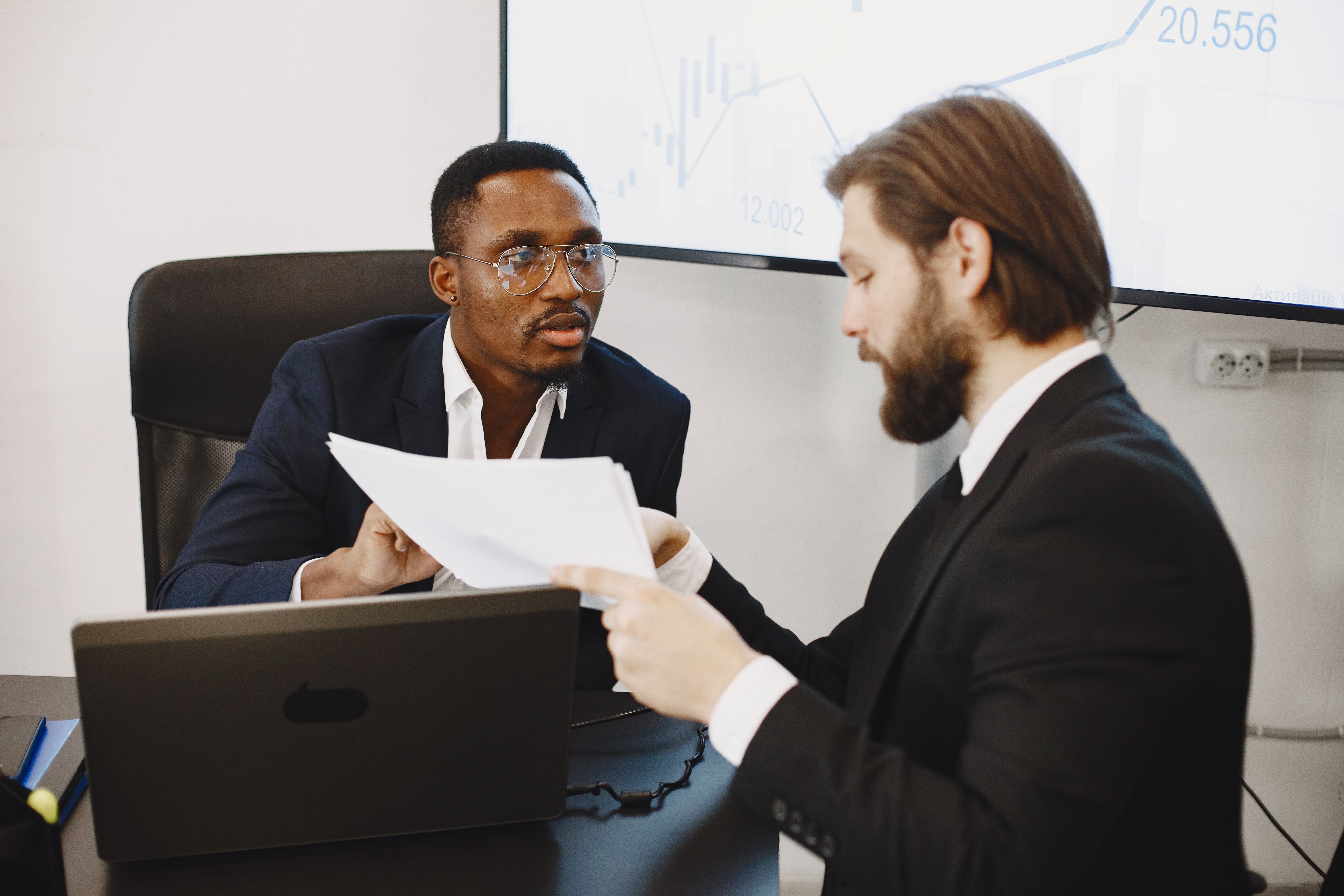 Two men in a meeting