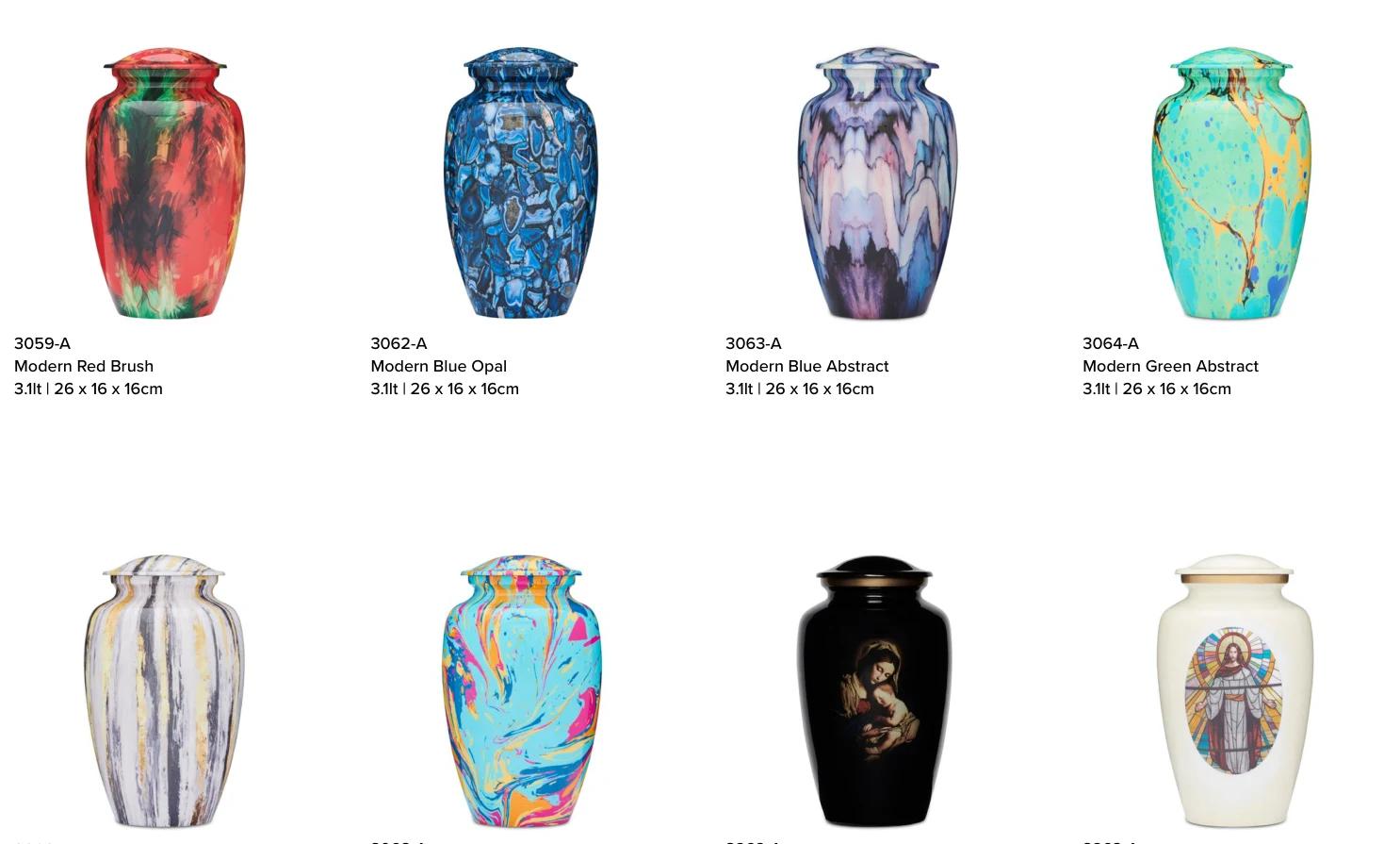 Modern & Religious Urns – original supplier products