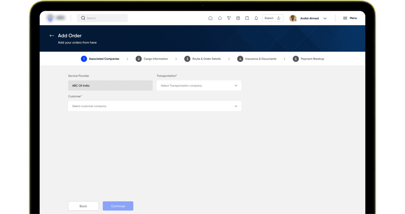 Add Order — Associated Companies