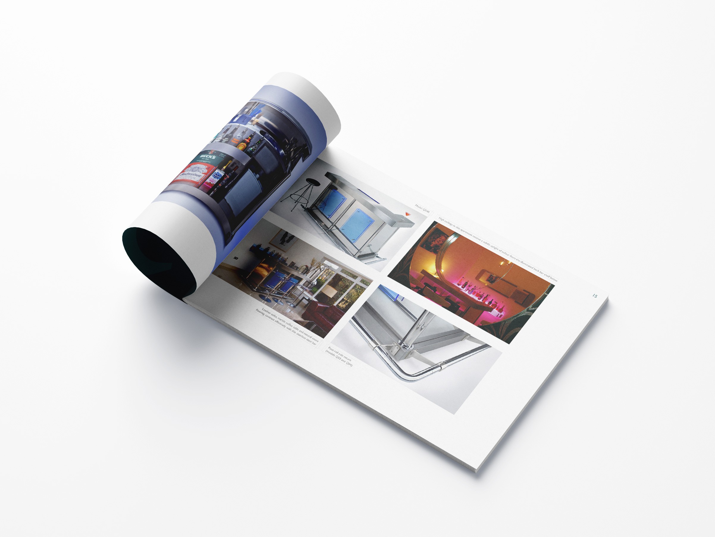 Quench print brochure design inside spread with imagery