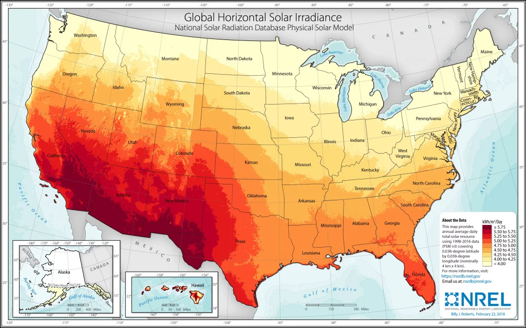 Peak Sun Hours Map