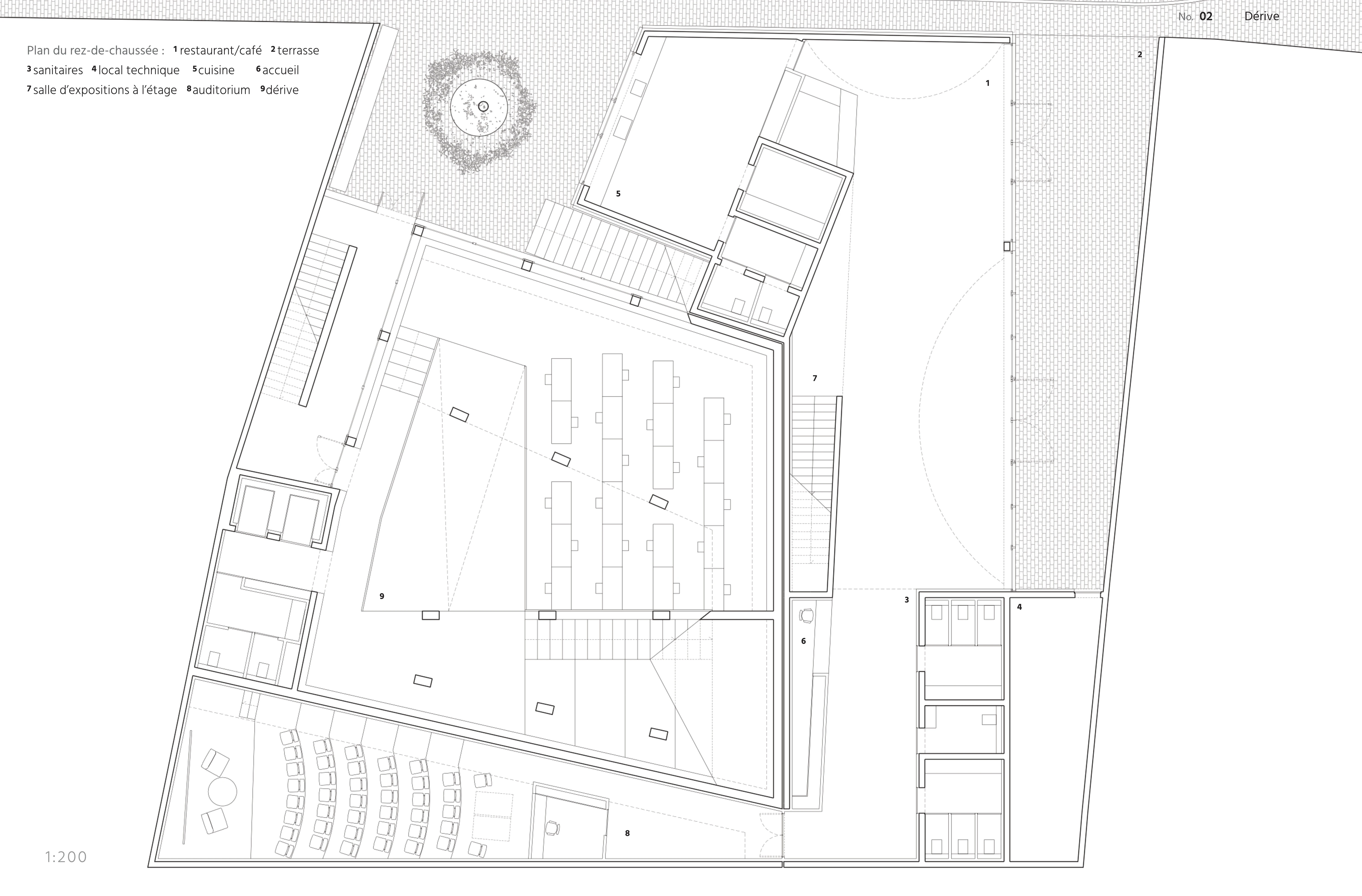 Bibliothéque projet Paris plan restaurant