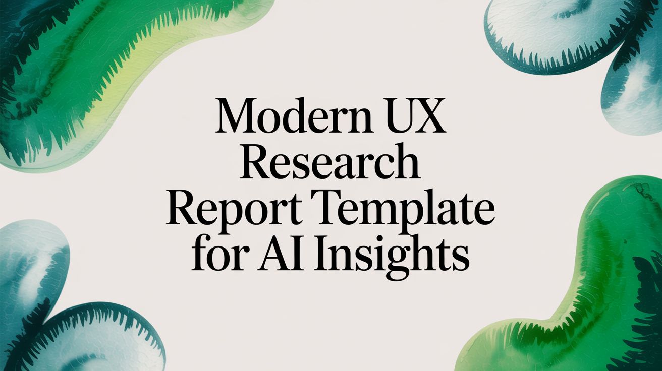 Modern UX Research Report Template for AI Insights