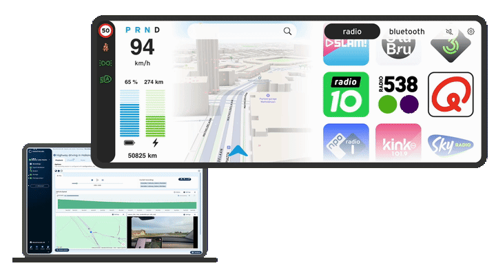 Automotive interactive UI prototype with real car data