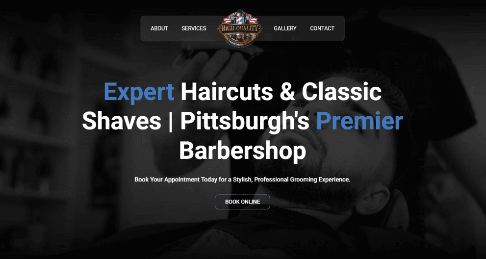 High Quality Barbershop website snapshot