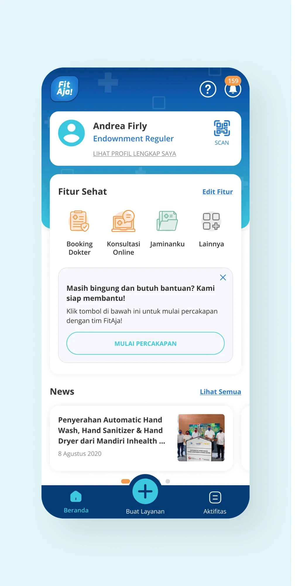 Palm trees frame a dramatic mountain valley landscape
