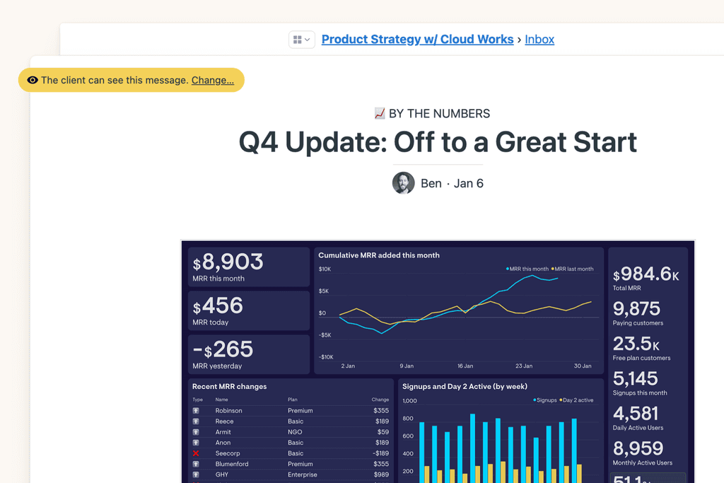 A quartly update on company performance and executive commentary